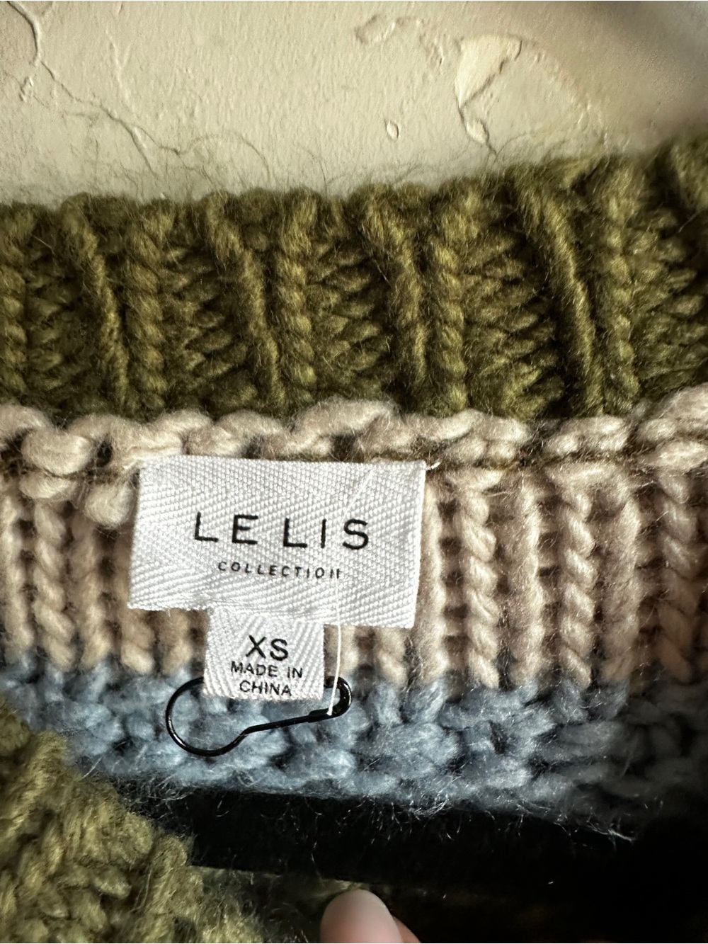Lelis Cropped Chunky Knit Sweater Colorblock Cottagecore Grunge Cozy Lounge XS - Picture 10 of 11